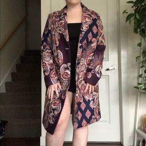 Chico’s Patched Paisley Duster Coat